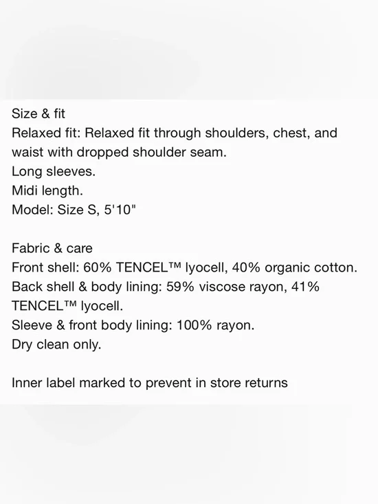 NWOT Banana Republic Drapey Black Trench Coat Sz Large. - Picture 7 of 7